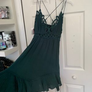 hunter green free people dress